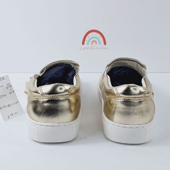 New! J. Crew Faux Leather Metallic Slip On Sneakers - Picture 11 of 16